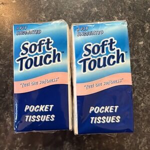 2 Soft Touch 3 Ply Unscented‎ Pocket Tissue Feel The Softness Travel Pack
